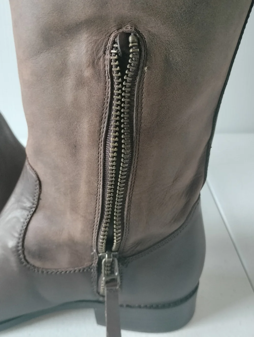 Johnston & Murphy Classic 7.5 Brown Faux Leather Riding Boots Office Chic Preppy